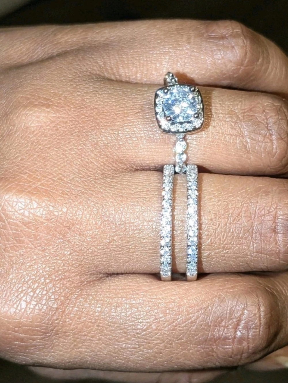 925 Silver 4ct Lab-Created Princess Cut Diamond Wedding Ring Set For Women Sz 8 - Picture 16 of 17